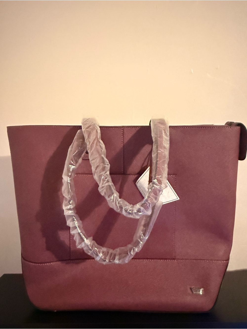 Women's Leather Berry Tote Bag by IllBeca Joy Grayson